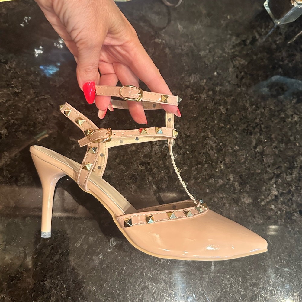 Studded Nude Heels